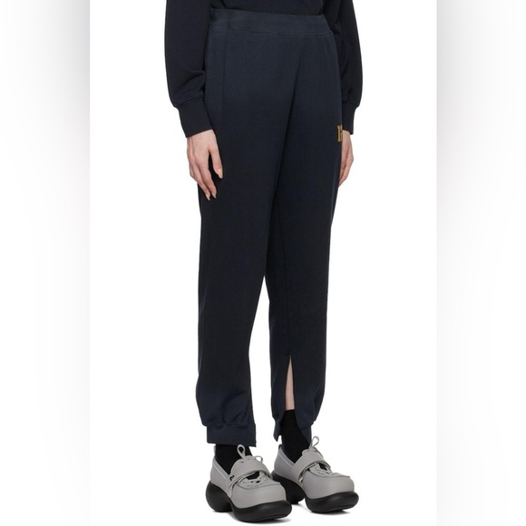 Anine Bing Sport Navy Sweatpants with Gold Embroidery - Picture 2 of 11